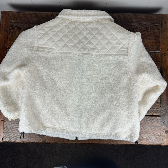 The Sweatshirt Project Sherpa Fleece Jacket Women’s Large Ivory - Picture 4 of 7